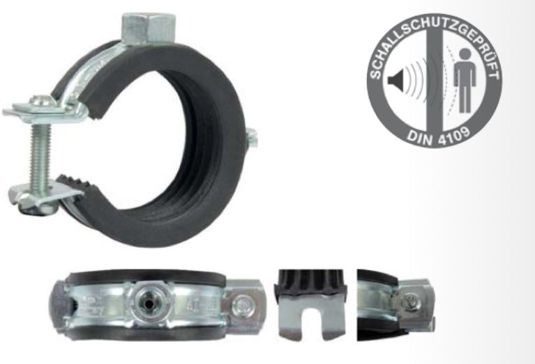 Metallrohrschellen mit EPDM Einlagen, 75-80 mm, 2 1/2"