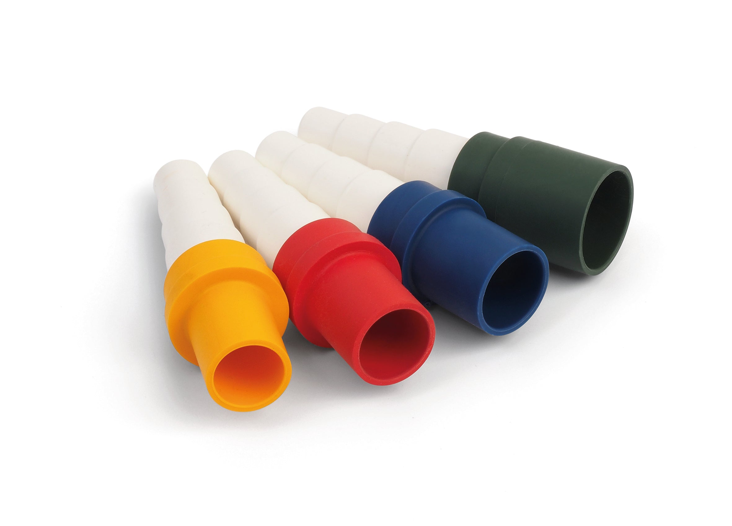 3 farbliche Rohrverbinder (PVC-Rohr zu Schlauch)